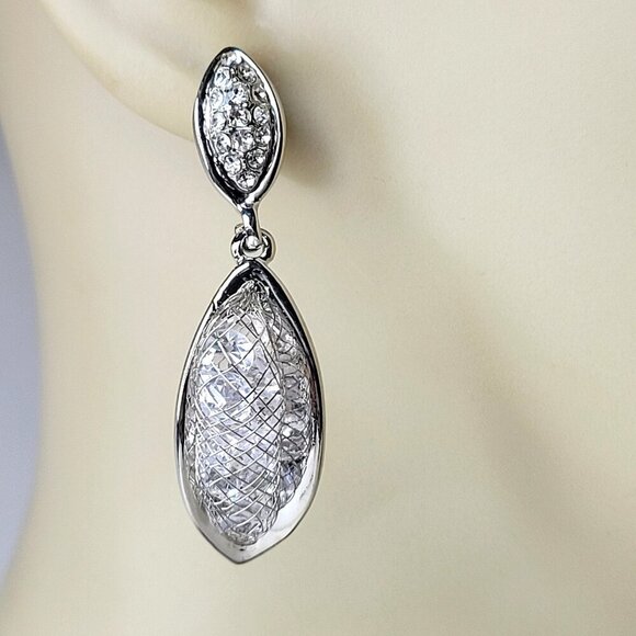 Silver Tone Filigree Earrings - Picture 1 of 7